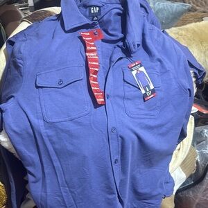 GAP Men's Long Sleeve Knit Button Down